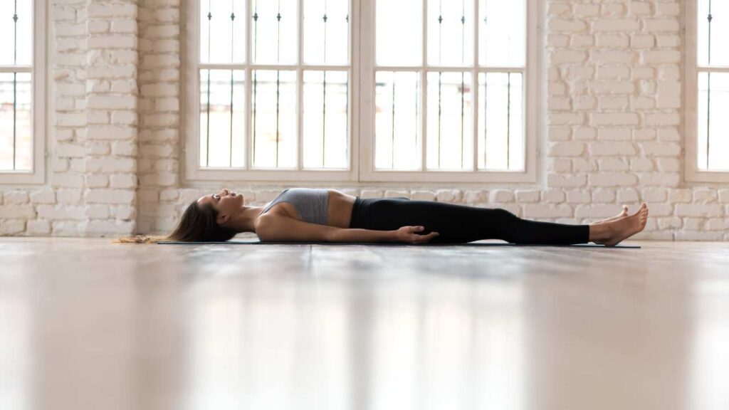 Shavasana, or the corpse pose